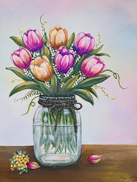 Tulip Time Greeting Card Set (Pack of 4)